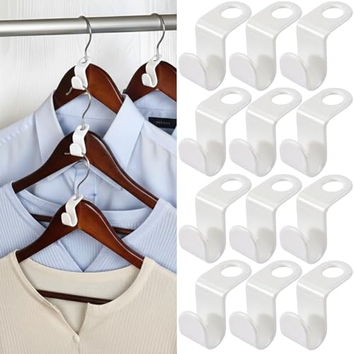 100 Heavy Duty Hanger Connector Hooks - Space-Saving Closet Organizers