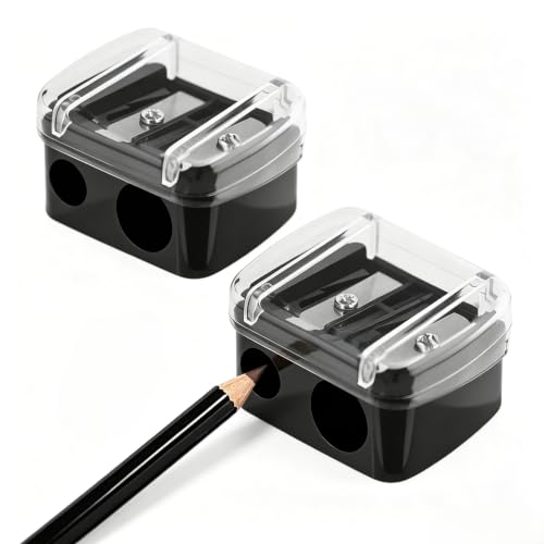 Dual Hole Makeup Pencil Sharpener for Eyeliner and Eyebrow Pencils 2Pcs