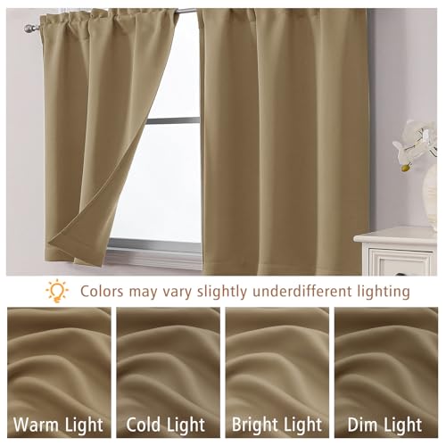 30"W x 24"L Taupe Light Blocking Cafe Curtains (Pack of 2)
