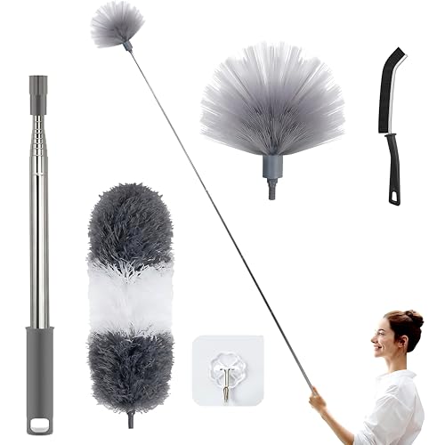5 Piece Microfiber Duster Kit with Extension Pole - Washable