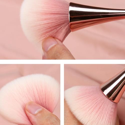 GANPUB Rose Gold Nail Art Dust Brush and Makeup Powder Tool
