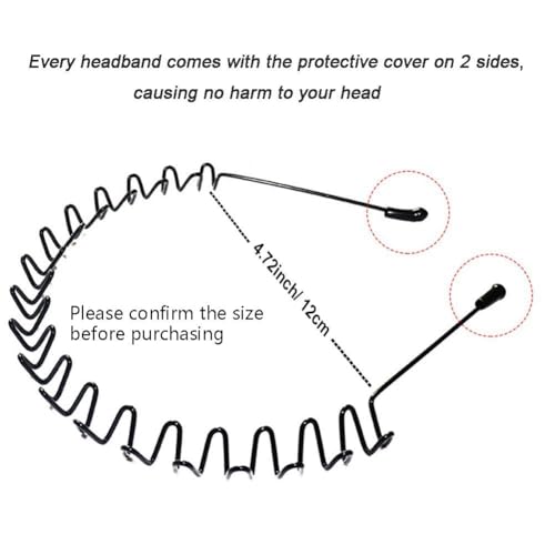 Metal Headbands for Men and Women - 2 Pack Non-Slip Wavy Hair Hoops
