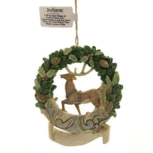 2019 Jim Shore Heartwood Creek Woodland Deer Wreath Christmas Ornament 6004175
