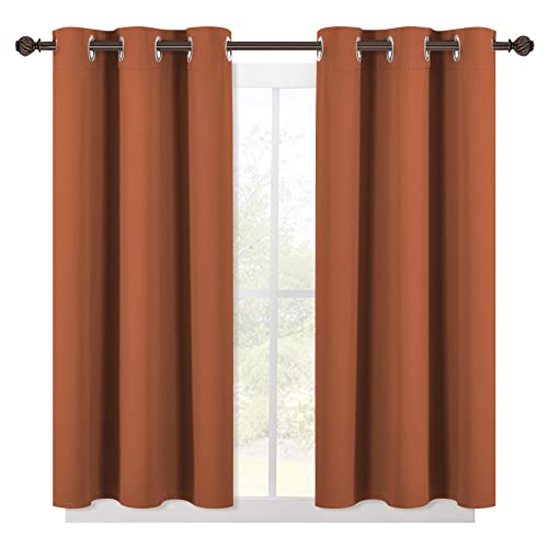 NICETOWN Burnt Orange Blackout Curtains - 42" x 45" Thermal Insulated Panels (Set of 2)