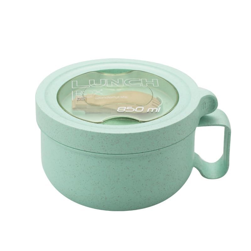 Rarapop 28.7oz Microwave Soup Bowl with Lid - Green Wheat Straw Noodle Mug