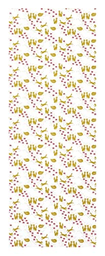 KOMESICHI Japanese Tenugui Towel - Fox & Torii Design, 100% Cotton, 12.99 x 34.64 in