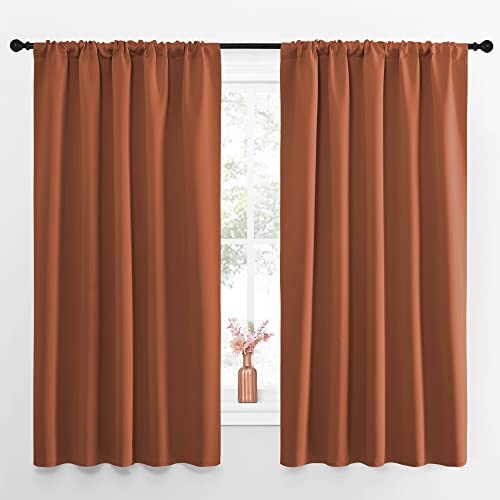 NICETOWN Burnt Orange Blackout Curtains - 52" x 63" (2 Panels)