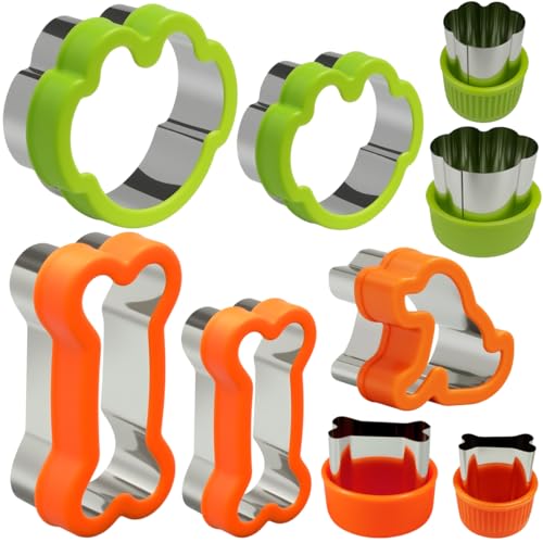 9-Piece Dog Cookie Cutter Set with Safe Stainless Steel Handles