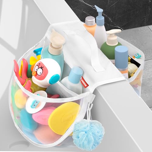 UNEEDE Mesh Bath Toy Organizer - 2-Compartment Quick Dry Storage