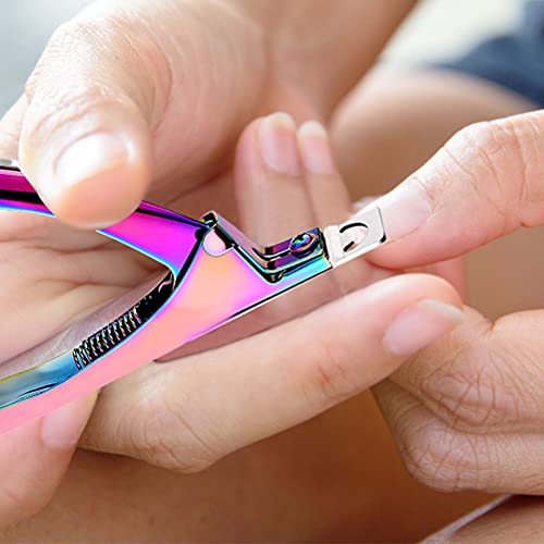 SUMAJU Professional Acrylic False Nail Clipper Rainbow Stainless Steel