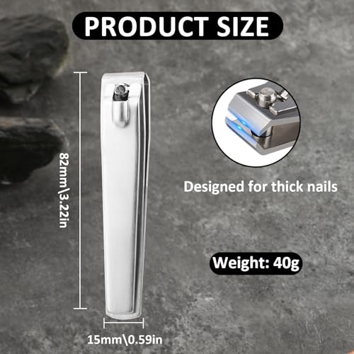 Large Straight Toenail Clippers for Thick Nails - Heavy Duty Stainless Steel