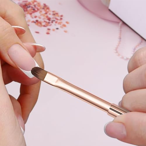 WOKOTO 7-Piece Pink Nail Art Brush Set for Acrylic and Gel Nails