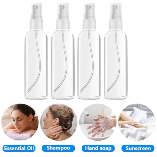 TSA Approved Travel Spray Bottles 4 Pack 3.4 Oz Refillable Leak Proof Containers