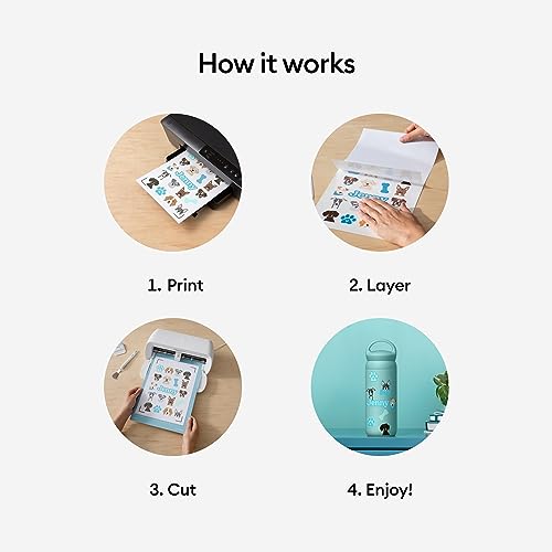 Cricut Printable Waterproof Sticker Set - Transparent, 6 Sheets