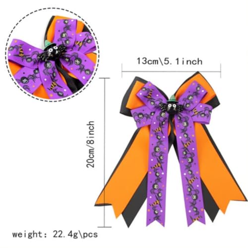 Todu Halloween Ribbon Bow Hair Clip Spider Duckbill Hair Accessory