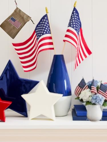 Patriotic Jute Burlap Drawstring Bag - Versatile Gift Pouch