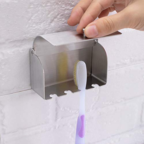 304 Stainless Steel Toothbrush Holder - 4 Slot Wall Mounted Organizer