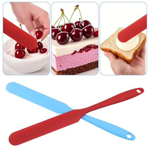 Waziaqoc 3PCS Silicone Jar Spatula Set with Long Handle