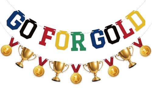 Pre-Strung Go for Gold Soccer Banner Garland for Party Decor