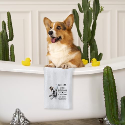 Funny English Bulldog Hand Towels - Decorative 16x24 Inch Gift