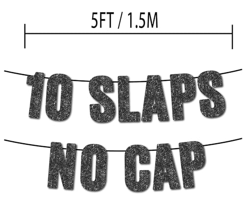 10th Birthday Party Black Glitter Banner - Handmade Decorations