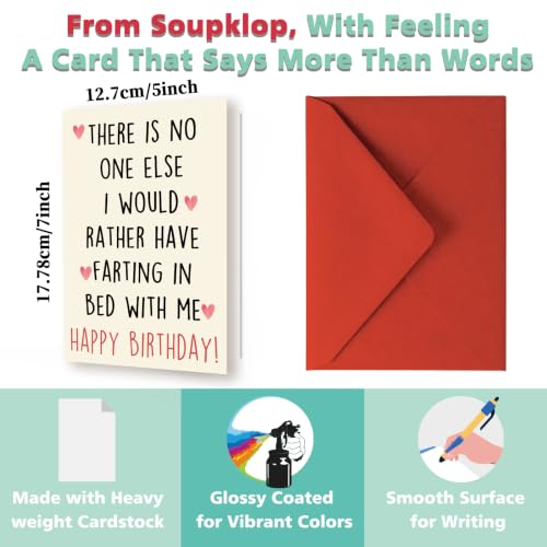 Soupklop SK-0008 Funny Birthday Card for Husband, Wife, Boyfriend, Girlfriend