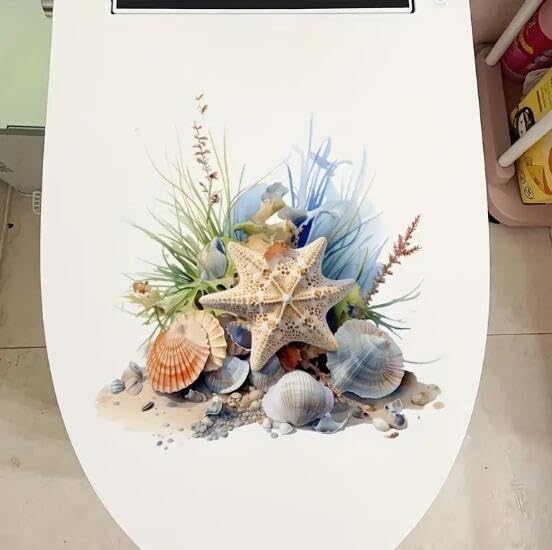 Floral Toilet Seat Sticker Decals - Waterproof Bathroom Decor