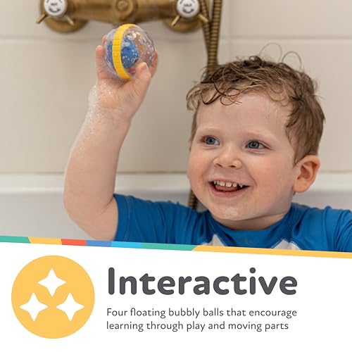 Nuby Bubbly Buds Interactive Bath Toys - 4-Pack Sensory Water Toys