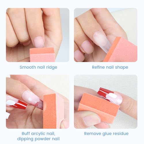 GAZEPLUS Mini Nail Buffer Blocks - 100 Pcs 80/100 Grit Sponge Files
