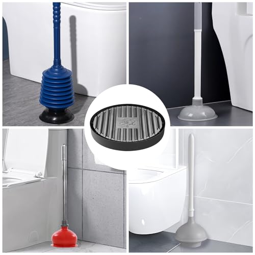 Black Toilet Plunger Holder Tray - 2 Pack for Bathroom Hygiene