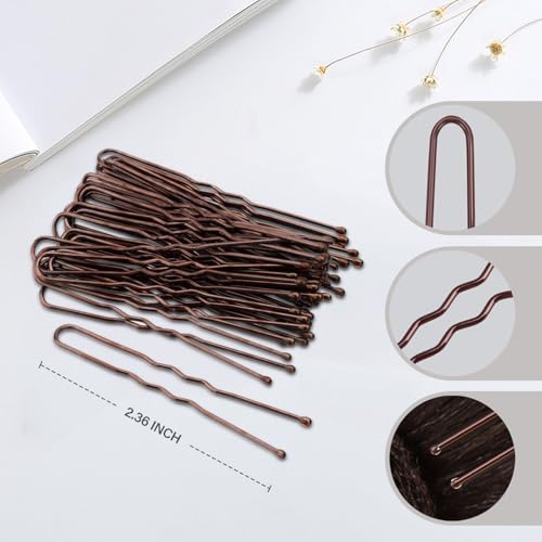 MaopaoBeauty 80-Piece Brown Hair Nets and Bobby Pins Kit for Ballet Buns