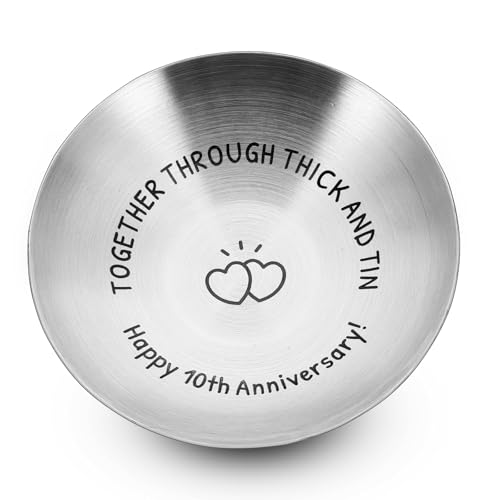 10th Anniversary Tin Gift for Him & Her - Wedding Keepsake Tray by Fleure Esme