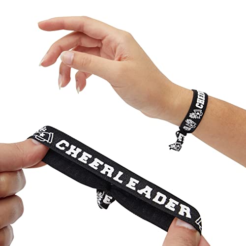 Zodaca Black Cheer Bracelets 50 Pack - Ponytail Holders & Hair Ties
