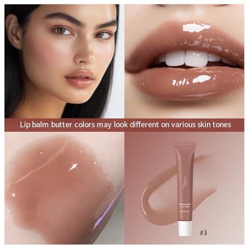Easilydays Tinted Lip Butter Balm - Hydrating Lip Mask & Gloss (#3 Ices Coffee)