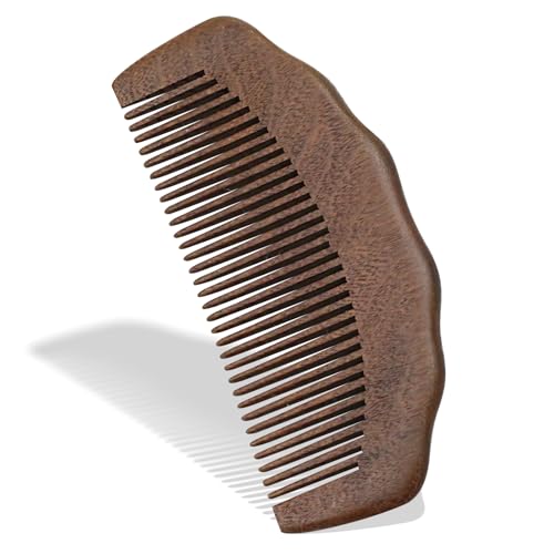 Natural Sandalwood Wide-Tooth Comb Anti-Static Hair Detangler
