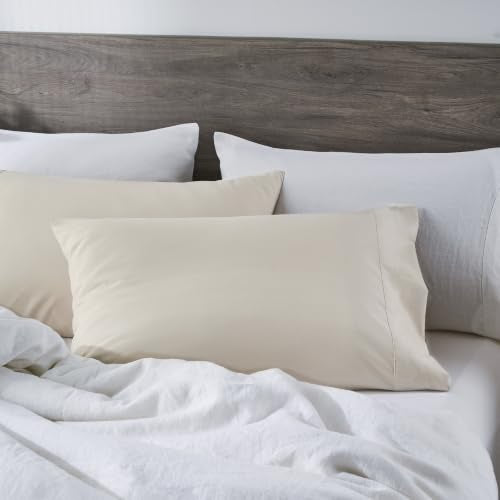 King Size Microfiber Pillowcases - Pack of 2, Ivory, Soft & Durable