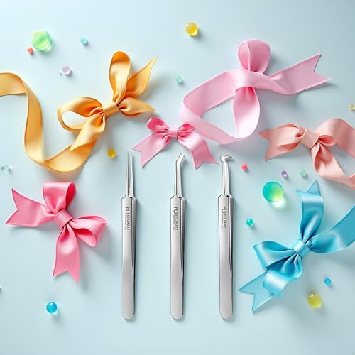 Blackhead Removal Tweezers 3-Piece Precision Acne Extractor Kit with Storage Box