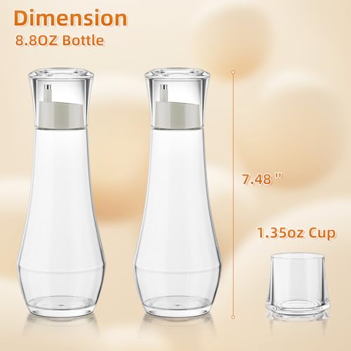 VITVITI Glass Mouthwash Dispenser with Lid - 8.8 oz Clear Bottle