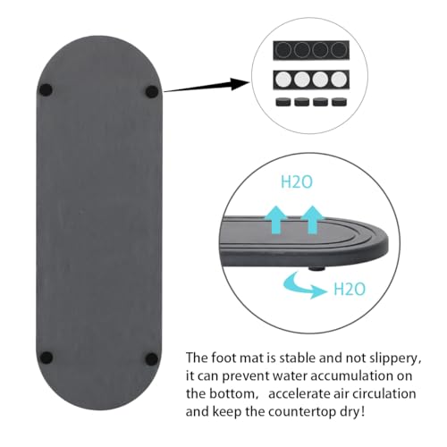 Diatomite Water Absorbing Stone Tray Set - Quick Dry Gray Sink Organizer