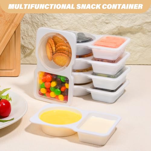 ClyraStor Double Compartment Snack Containers with Lids - 20PCS