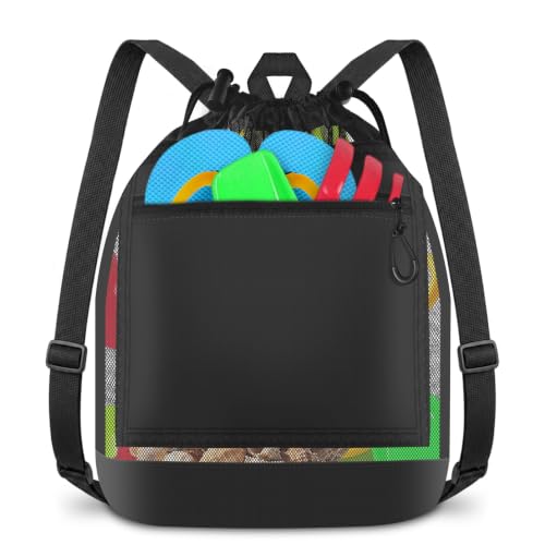 BROTOU Mesh Beach Bag with Drawstring Closure – Lightweight & Durable