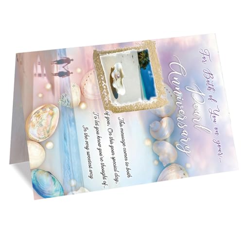 30th Wedding Anniversary Card for Couples - Elegant Pearl Design