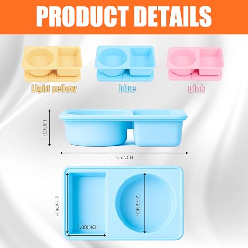 Reusable Silicone Snack Containers with Lids - 3-Pack Bento Boxes