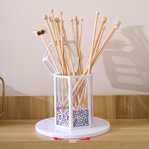 6-Inch Lazy Susan Turntable - White Acrylic Rotating Tray for Kitchen