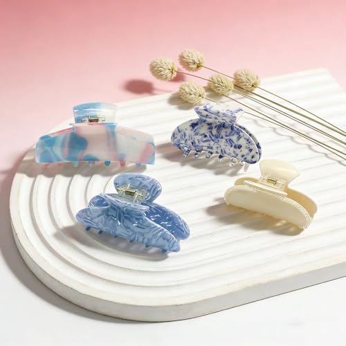 B.PHNE Acrylic Hair Claw Clips for Women, Non-Slip Strong Hold Hair Clamps