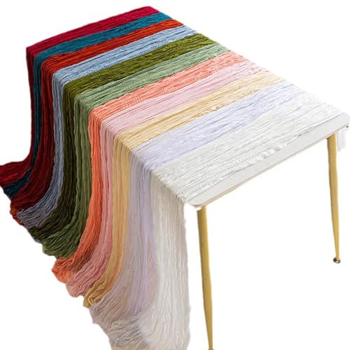 IZUS Sheer Cheesecloth Table Runner Rustic Boho Wedding Decor