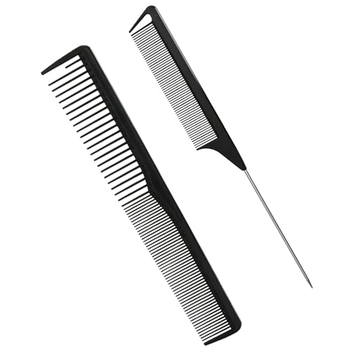 Carbon Fiber Barber Comb Set - Anti-Static Hair Styling Combs (2-Piece)