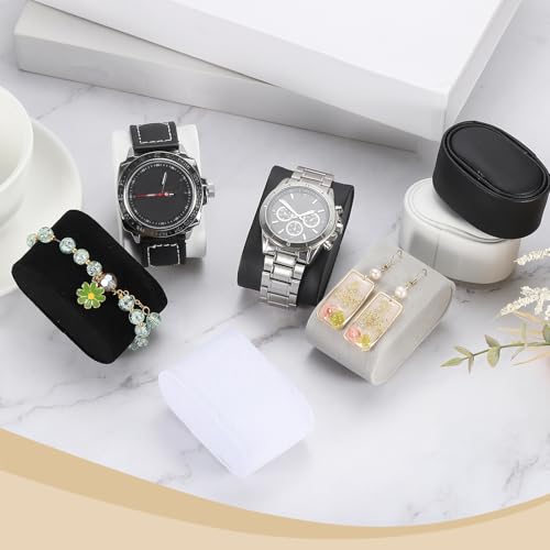 uxcell 4Pcs Black Watch Display Pillow Set, 2.8" Flannelette Cushion for Jewelry