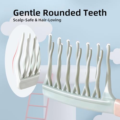 Wide Tooth Comb for Curly Hair Detangling Brush with Wavy Design