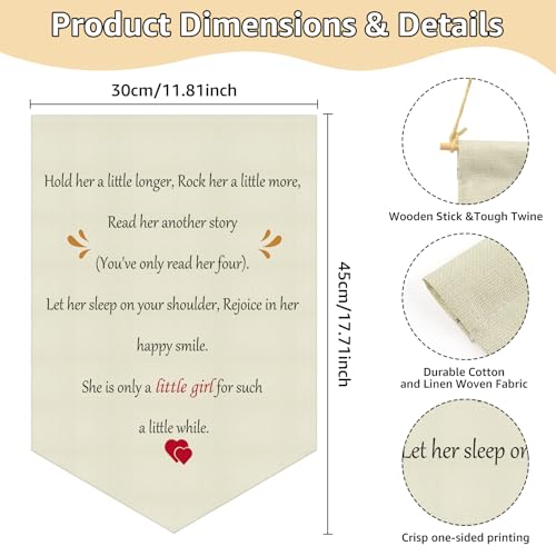 Girls Room Wall Decor Banner - Nursery Pennant Flag for Kids